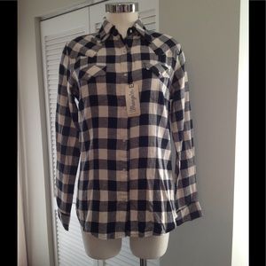 Wangler women's fitted buffalo plaid shirt,NWT